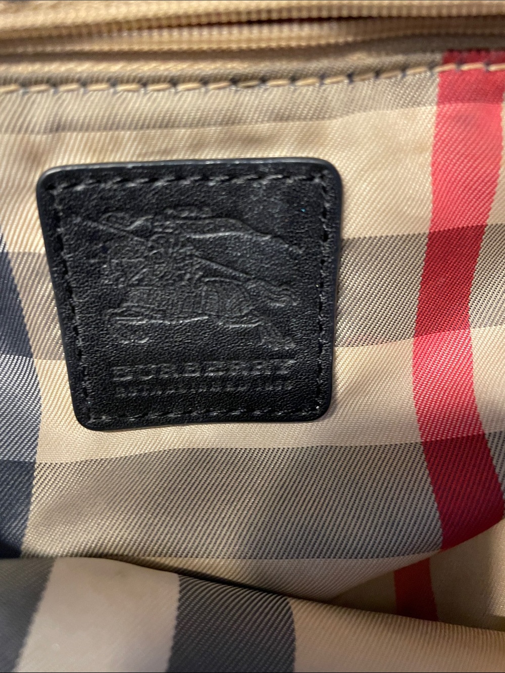 Burberry Lavender Nylon Tote with Black Leather Trim - Picture 4 of 9